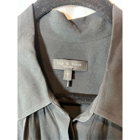 Rag & Bone Women's Black Robin Viscose Tie Waist Shirt Dress Size Large NWOT - Picture 6 of 12